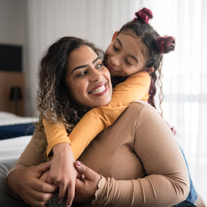 mom with her daughter