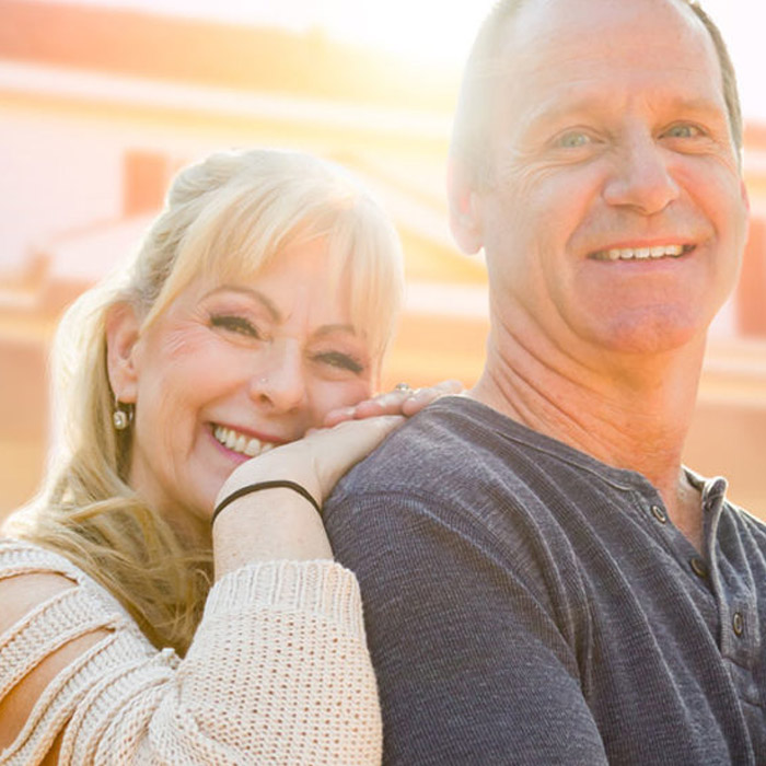 mature couple hugging