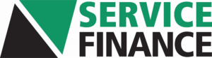 The Service Finance logo with a green and black triangle beside bold lettering, highlighting trusted financing for Seatown Electric customers.